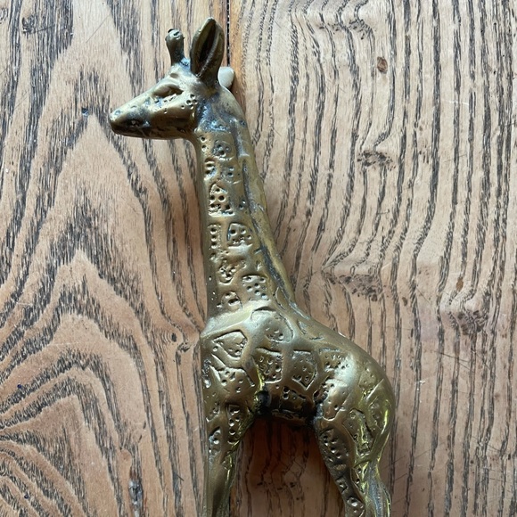 Vintage 1980s Giraffe Brass Figurine MCM